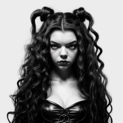 bjork,medusa,goth woman,devil,gorgon,licorice,goth like,wig,gothic portrait,dark art,fierce,digital painting,digital drawing,goth,vampire woman,clove,imp,capricorn,goth subculture,digital artwork