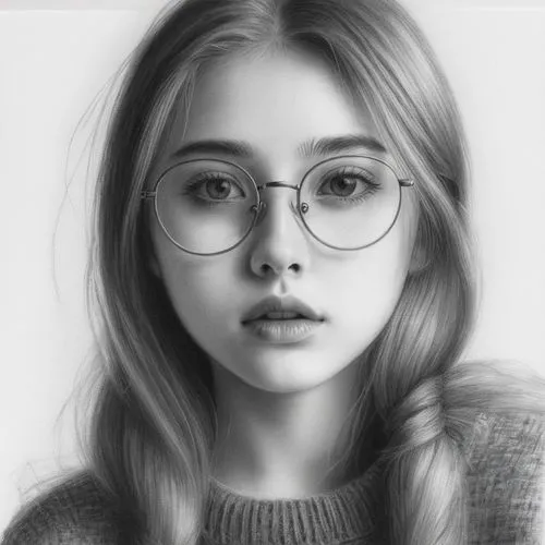 女生，毛衣，长发，眼镜,a girl with glasses looking at the camera,girl portrait,girl drawing,digital painting,fantasy portrait,portrait of a girl,nabiullina,oval frame,mystical portrait of a girl,kotova,silver fr