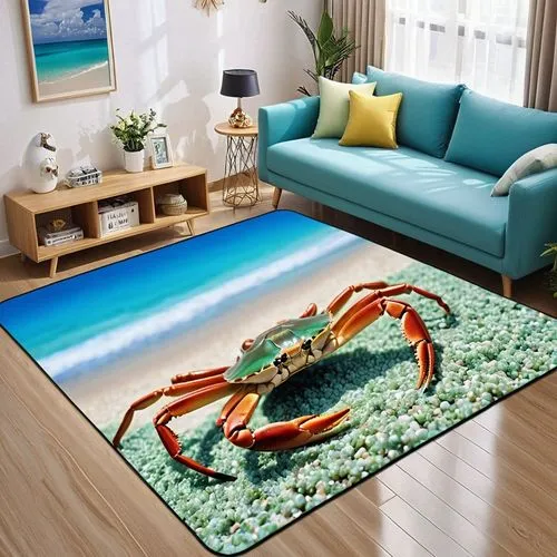 water sofa,the beach crab,ten-footed crab,3d art,rug,modern decor,seaquarium,crab 2,square crab,semiaquatic,aquarium,crab,crab 1,coffee table,north sea crabs,ceramic floor tile,carpets,underwater landscape,river crayfish,shrimping,Photography,General,Realistic