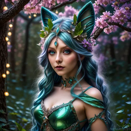 faerie,fantasy portrait,faery,dryad,fae,elven flower,violet head elf,fantasy art,fantasy picture,fairy queen,the enchantress,elven forest,elven,fairy forest,faun,fairy tale character,blue enchantress,