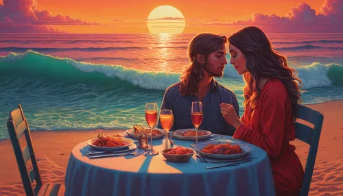 romantic dinner,beach restaurant,dinner for two,romantic scene,red tablecloth,romantic night,honeymoon,loving couple sunrise,romantic portrait,candle light dinner,young couple,date night,romantic meeting,romantic,beach bar,fine dining restaurant,diner,tablecloth,holy supper,date,Conceptual Art,Daily,Daily 25