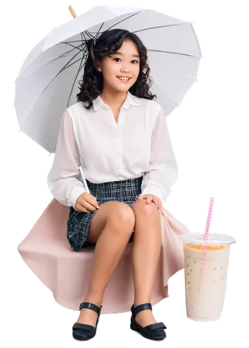 little girl with umbrella,asian umbrella,cocktail umbrella,child model,paper umbrella,milk tea,babycino,japanese umbrella,protection from rain,rain pants,coffeetogo,boba milk tea,rain protection,little girl in pink dress,pearl milk tea,vietnamese iced coffee,baby & toddler clothing,children's photo shoot,girl sitting,girl on a white background,Art,Classical Oil Painting,Classical Oil Painting 29