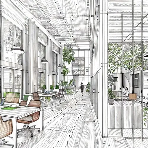 modern office,offices,working space,daylighting,archidaily,creative office,school design,architect plan,interiors,interior design,conference room,core renovation,3d rendering,office automation,assay office,hallway space,white room,coworking,room divider,office buildings,Design Sketch,Design Sketch,None