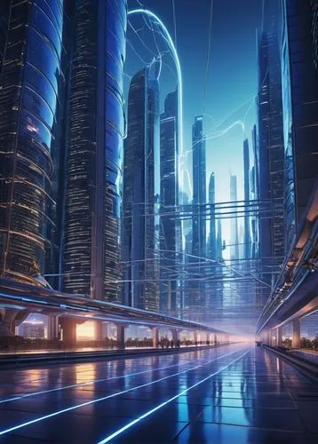 futuristic landscape,cybercity,futuristic architecture,cyberport,cybertown,dubai,futuristic,coruscant,dubai marina,guangzhou,megacorporations,metropolis,cityscape,cyberia,superhighways,arcology,doha,shanghai,maglev,mubadala,Conceptual Art,Sci-Fi,Sci-Fi 19