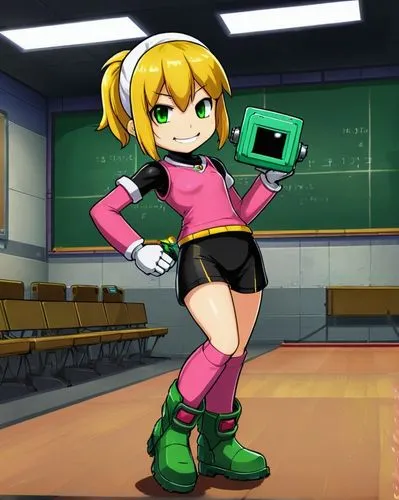 an animated image of a woman with an electronic device,sonika,umr,neenan,emi,irabu,rwr,Unique,Pixel,Pixel 05