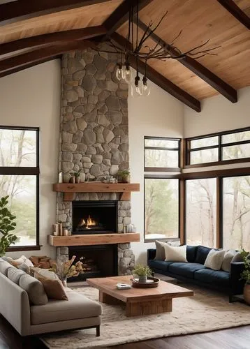 wooden beams,family room,mid century modern,clerestory,contemporary decor,sunroom,fire place,home interior,alpine style,fireplace,living room,mid century house,rustic aesthetic,livingroom,modern living room,fireplaces,interior modern design,sitting room,modern decor,rustic,Illustration,Vector,Vector 10