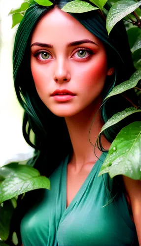 arrietty,dryad,saria,dryads,faery,girl with tree,faerie,girl in the garden,greenness,world digital painting,kahlan,green background,fae,background ivy,greenheart,verdant,fairie,persephone,digital painting,green skin,Conceptual Art,Daily,Daily 15