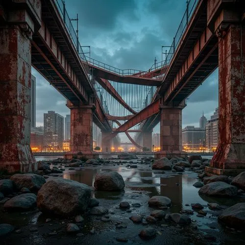 manhattan bridge,bridged,brooklyn bridge,harbor bridge,puente,spit bridge,rainbow bridge,bridge arch,golden bridge,harbour bridge,bridges,stone arch,bridging,roebling,sanfrancisco,longexposure,under the bridge,san francisco,puentes,pont