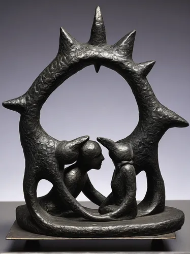 bronze sculpture,sculptor ed elliott,allies sculpture,bronze figure,steel sculpture,capricorn mother and child,raven sculpture,sculpture,sculptor,stone sculpture,bronze figures,horn of amaltheia,triquetra,png sculpture,armillary sphere,shofar,animal figure,bonnet ornament,torus,dharma wheel,Illustration,Black and White,Black and White 26