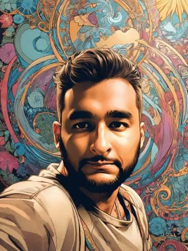 portrait background,nikhil,sithu,indian art,mutahi,azhar,Digital Art,Comic