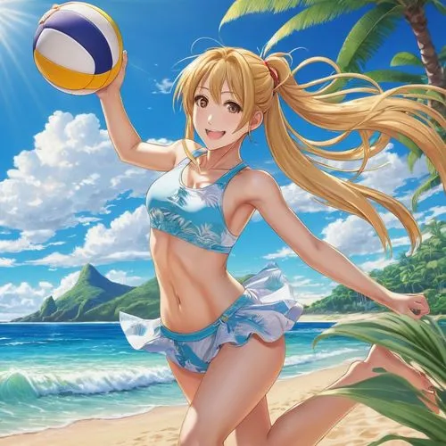 beach volleyball,beach background,summer background,tsumugi kotobuki k-on,volleyball,honolulu,beach sports,volleyball player,ocean background,beach scenery,volleyball net,tiki,beach basketball,aloha,beach ball,nami,water volleyball,dream beach,sonoda love live,playmat,Illustration,Realistic Fantasy,Realistic Fantasy 41