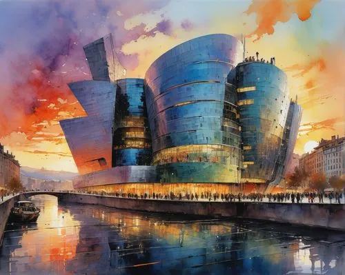 fearnley,futuroscope,universal exhibition of paris,arcology,gehry,disney hall,Illustration,Paper based,Paper Based 04