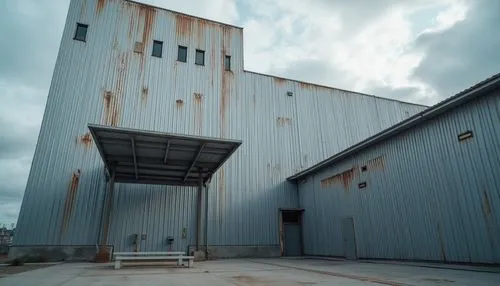 snohetta,hangar,hangars,grain storage,grain plant,industrial hall,grain elevator,metal cladding,industrial building,quonset,warehouse,loading dock,soundstages,nstx,storage tank,warehouses,industrial landscape,warehoused,empty factory,prefabricated buildings,Photography,General,Realistic