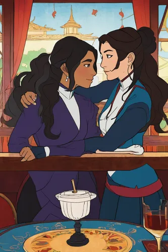 girlfriends,jasmine,mulan,jasmine blossom,women at cafe,sails a ship,dinner for two,shepherd romance,smooch,married couple,them,loud crying,gobelin,jasmine tea,honeymoon,two girls,mother and daughter,teacups,adelphan,crepe jasmine,Art,Artistic Painting,Artistic Painting 05