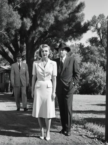 Historical scene in Texas,there are two men standing next to a woman,pleasantville,siodmak,stanwyck,greer garson-hollywood,marilyn monroe,carolwood,Photography,Black and white photography,Black and Wh