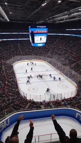 Write a thrilling hockey match description with TSN commentary.,ice hockey,luxury suite,hockey,sledge hockey,empty seats,college ice hockey,power hockey,ice hockey position,spectator seats,sports game