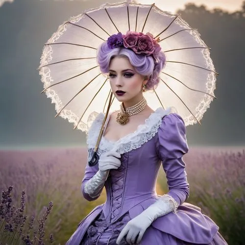 victorian lady,victoriana,victorian style,la violetta,the lavender flower,violetta,lavender blush,purple rose,violette,lavender,lavender flower,pale purple,peignoir,faery,beautiful bonnet,the victorian era,fairy peacock,lilac flower,wilhelmine,veil purple,Art,Classical Oil Painting,Classical Oil Painting 01