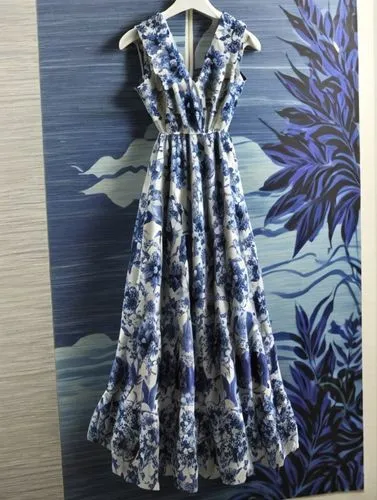 vintage dress,floral dress,floral japanese,doll dress,vintage floral,cocktail dress,day dress,country dress,dress form,dress,botanical print,vintage print,denim fabric,blue dress,summer pattern,party 