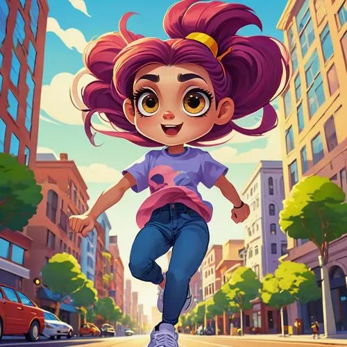 little girl running,kids illustration,vector girl,girl in t-shirt,game illustration,little girl in wind,flying girl,pedestrian,a pedestrian,nora,running,female runner,vector illustration,cute cartoon character,cute cartoon image,play street,dribbble,girl walking away,rockabella,city ​​portrait,Illustration,Realistic Fantasy,Realistic Fantasy 14