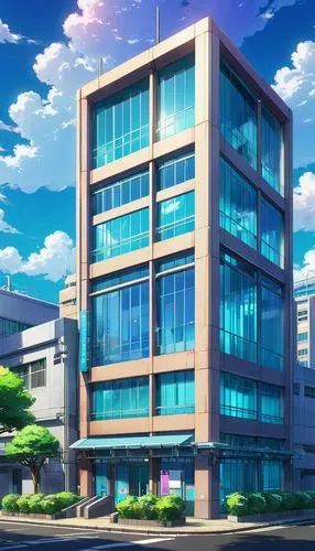 aniplex,shinbo,aoyama,apartment building,office building,sky apartment,apartment block,geneon,lusaka,xebec,aquarion,shueisha,glass building,an apartment,apartment house,aqua studio,gakuen,company headquarters,modern office,office buildings,Illustration,Japanese style,Japanese Style 03