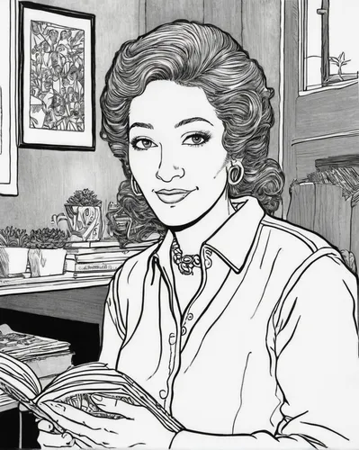 comic halftone woman,elizabeth nesbit,coloring book for adults,coloring page,queen anne,rose woodruff,bookkeeper,kosmea,woman at cafe,coloring pages kids,coloring pages,marguerite,coloring for adults,jane austen,secretary,businesswoman,ann margarett-hollywood,salesgirl,office line art,coloring picture,Illustration,American Style,American Style 14