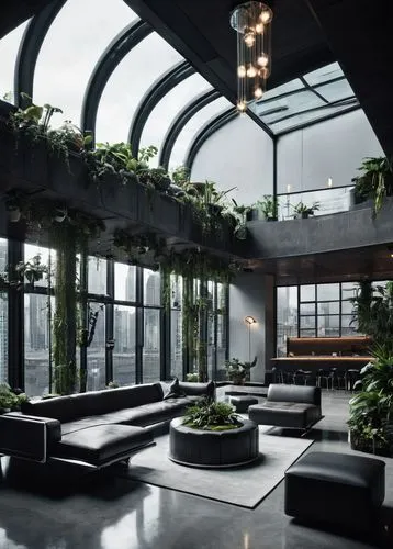 atriums,roof garden,wintergarden,conservatory,houseplants,indoor,greenhouse,loft,lobby,hanging plants,penthouses,balcony garden,house plants,potted plants,winter garden,roof terrace,sky apartment,sky space concept,modern office,atrium,Conceptual Art,Sci-Fi,Sci-Fi 09