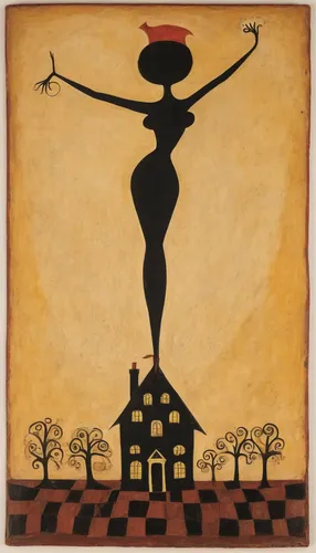 wind vane,folk art,art deco woman,ballroom dance silhouette,decorative figure,keith haring,african art,khokhloma painting,kitchen towel,woman holding pie,weathervane design,majorette (dancer),flying carpet,hoop (rhythmic gymnastics),women silhouettes,ceramic tile,woman silhouette,house silhouette,woman house,danse macabre,Art,Artistic Painting,Artistic Painting 47