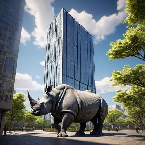 investec,rhino,rhinoceros,rhinoceroses,southern square-lipped rhinoceros,3d rendering,black rhino,torosaurus,capitaland,citicorp,tishman,rhinos,megafauna,sandton,herbivorous,difc,rhino walking toward camera,incorporated,superlobbyist,vinoly,Illustration,Black and White,Black and White 26