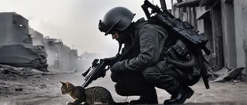 cat warrior,patrols,schutzhund,police dog,a police dog,vigilant dog,war correspondent,gsd,lost in war,the cat and the,human and animal,rescue alley,dog and cat,canis panther,companion dog,batman,crime fighting,animal feline,ww2,to protect,Conceptual Art,Sci-Fi,Sci-Fi 02