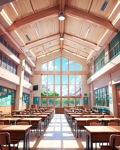 Information about interior design, interior decoration, decorating ideas, and more.,school design,cafeteria,lecture hall,canteen,daylighting,school benches,classroom,school administration software,she