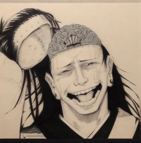 2d,calm usopp,lokportrait,sakana,chonmage,to laugh,dali,guru,laugh at,laugh,laughter,ears of rice,dread,naruto,sōjutsu,rastaman,iaijutsu,pencil drawing,horumonyaki,laugh sign