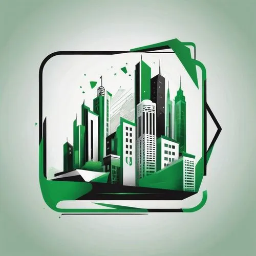 Logo tipo,verde e branco e preto Square cidade grande,property exhibition,smart city,growth icon,development icon,ecological sustainable development,social logo,houses clipart,gps icon,greenbox,sustai