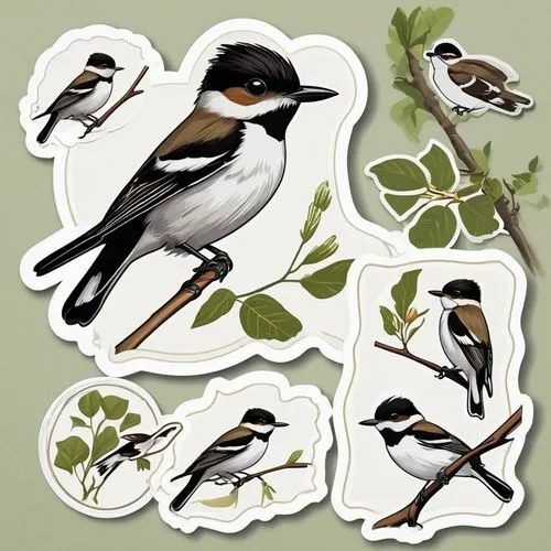 bird Collared Flycatcher (Ficedula albicollis) Gobemouche à collier,helmetshrikes,shrikes,broadbills,aracama,murrelet,european pied flycatcher,pied avocets,butcherbirds,razorbills,bushshrikes,europeon