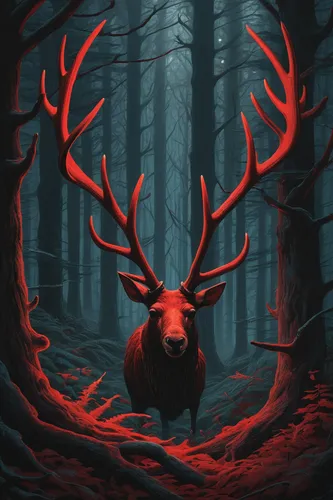 buffalo plaid antlers,deer illustration,buffalo plaid deer,glowing antlers,stag,forest animal,red deer,antlers,elk,deer drawing,antler velvet,whitetail,antler,deer,manchurian stag,buck antlers,deer bull,whitetail buck,deers,horned,Illustration,Realistic Fantasy,Realistic Fantasy 44