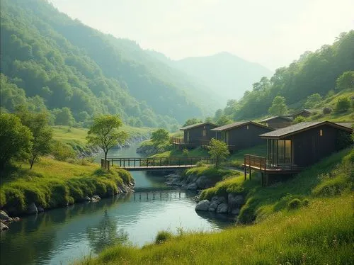 floating huts,mountain huts,house in mountains,cabins,house in the mountains,artvin,log home,chalets,lodges,houseboats,romania,carpathians,stilt houses,slovenia,wooden houses,the cabin in the mountains,tulou,home landscape,maramures,green landscape,Photography,General,Realistic