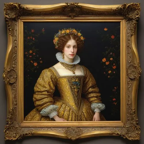 elizabeth i,portrait of a woman,portrait of a girl,principessa,perugini,eugenie,Art,Artistic Painting,Artistic Painting 04