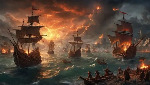 fireships,maelstrom,naval battle,piracies,fantasy picture,armada,caravels,privateers,caravel,fireship,fantasy art,sailing ships,privateering,galleon,marea,merchantmen,ironsides,tour to the sirens,hereunder,sea fantasy