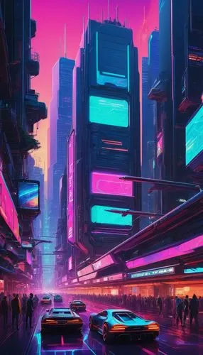 cyberpunk,futuristic landscape,colorful city,futuristic,neon arrows,cityscape,shinjuku,tokyo city,metropolis,tokyo,urban,80s,vapor,fantasy city,80's design,dystopian,shanghai,ultraviolet,city highway,neon,Art,Classical Oil Painting,Classical Oil Painting 33