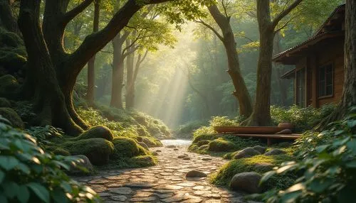 forest path,japan landscape,wooden path,japan garden,green forest,beautiful japan,house in the forest,forest landscape,ryokan,fairytale forest,seclude,greenforest,hiking path,forest of dreams,the mystical path,teahouse,forest house,forest glade,bamboo forest,fairy forest,Photography,General,Realistic