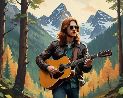 kempainen,bonamassa,vedder,wynonna,vector illustration,autumn mountains,holopainen,mountains,gregg,the spirit of the mountains,larsen,vector art,fire in the mountains,lennon,dierk,ellefson,guitar,rampone,mountain,jasinski,Conceptual Art,Fantasy,Fantasy 12