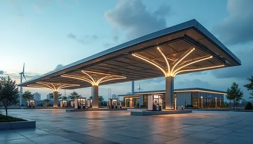 forecourts,carports,bus shelters,forecourt,bus station,ecomstation,etfe,electric gas station,busstop,gas station,e-gas station,zentrum,carport,filling station,hammerson,gardermoen,tsengwen,revit,folding roof,bandstands,Photography,General,Realistic