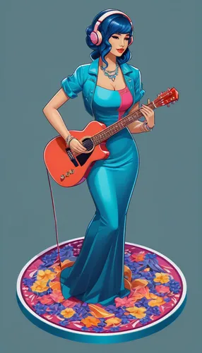 rockabella,ukulele,rockabilly,pinup girl,retro pin up girl,pin-up girl,guitar player,painted guitar,guitar,retro girl,retro woman,rockabilly style,pin up girl,flamenco,jazz guitarist,musician,vector illustration,guitar accessory,bouzouki,concert guitar,Unique,3D,Isometric