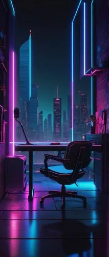 cyberpunk,aesthetic,blur office background,neon lights,desk,neon coffee,neon,computer room,pink chair,neon human resources,neon light,computer desk,80's design,modern office,vapor,neon arrows,club chair,80s,3d background,cyber,Illustration,Black and White,Black and White 21