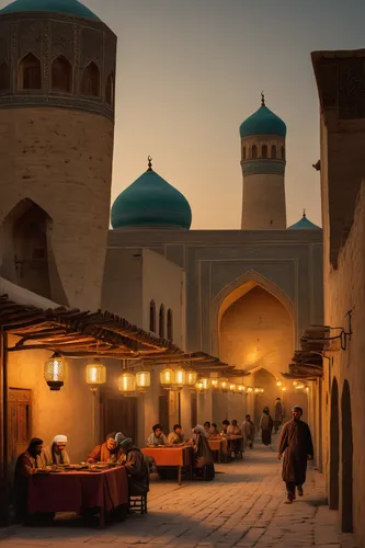 souq,nizwa souq,caravanserai,souk,ibn-tulun-mosque,samarkand,islamic lamps,spice souk,bukhara,king abdullah i mosque,alabaster mosque,qasr al watan,al nahyan grand mosque,al-askari mosque,caravansary,marrakesh,souk madinat jumeirah,mosques,quasr al-kharana,riad,Art,Classical Oil Painting,Classical Oil Painting 25