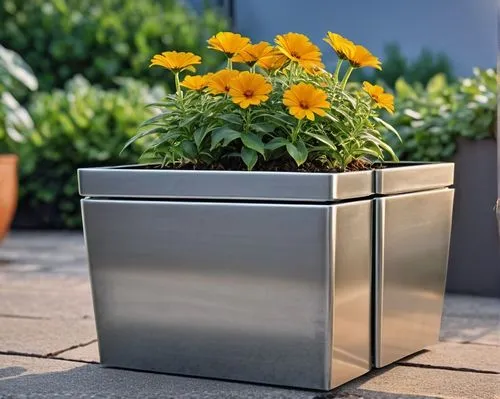 planter,flower box,pot marigold,metal container,flower pot,flower boxes,waste container,plant pot,planter's punch,garden pot,metal cabinet,golden pot,flowerpot,container plant,funeral urns,water trough,metal box,flower pots,box-spring,flower pot holder,Photography,General,Realistic