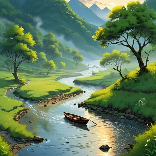 river landscape,landscape background,japan landscape,nature landscape,boat landscape,beautiful landscape,green landscape,mountain river,landscape nature,nature background,world digital painting,mountain landscape,natural scenery,meadow landscape,mountain scene,nature wallpaper,a river,rural landscape,mountainous landscape,background view nature,Unique,Design,Sticker