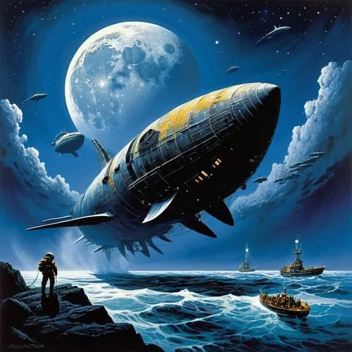 spelljammer,spaceplanes,lunar prospector,airship,skyship,rocketship,bathysphere,spaceshipone,dirigible,delaughter,air ship,stratofortress,nightfighter,space tourism,ryanair,space shuttle,stratojet,airships,space craft,spaceplane,Conceptual Art,Sci-Fi,Sci-Fi 08