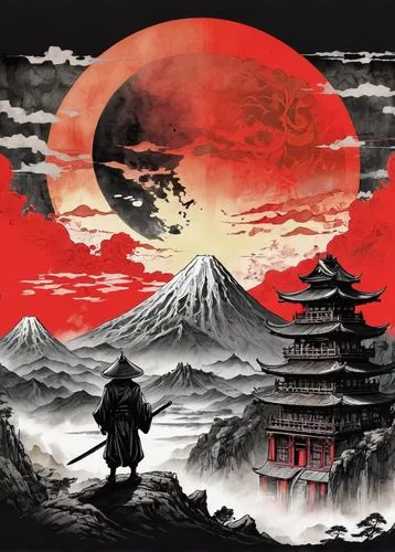 kagemusha,samurai,imagawa,red sun,jigoku,samurai fighter,Illustration,Realistic Fantasy,Realistic Fantasy 42