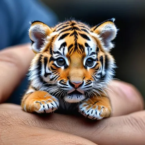 a little tiger on a human's fingers,a person's hand holding a miniature tiger cub,malayan tiger cub,tiger cub,young tiger,asian tiger,tigert,tiger cat,Photography,General,Realistic