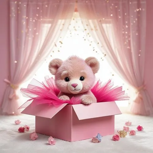 3d teddy,valentine bears,cute bear,for baby,pink bow,heart shape rose box